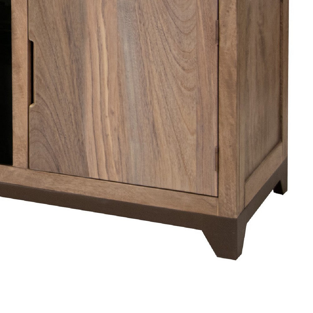 Umey TV Console with Electric Fireplace Remote 70 Inch Medium Brown BM332130