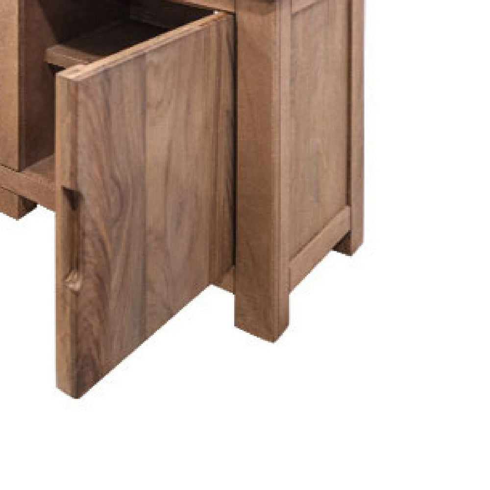 Umey TV Console with Electric Fireplace Remote 93 Inch Medium Brown BM332131