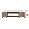 Umey TV Console with Electric Fireplace Remote 93 Inch Medium Brown BM332131