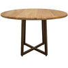 Asic Dining Table, Industrial Light Brown Mango Wood, 47 Inch Round