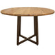 Asic Dining Table, Industrial Light Brown Mango Wood, 47 Inch Round
