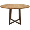 Asic Dining Table Industrial Light Brown Mango Wood 47 Inch Round BM332141