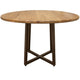 Asic Dining Table Industrial Light Brown Mango Wood 47 Inch Round BM332141