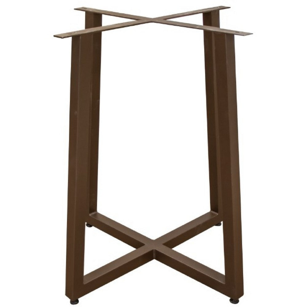 Asic Dining Table Industrial Light Brown Mango Wood 47 Inch Round BM332141