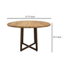 Asic Dining Table Industrial Light Brown Mango Wood 47 Inch Round BM332141