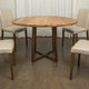 Asic Dining Table, Industrial Light Brown Mango Wood, 47 Inch Round