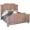 Genie Queen Size Bed, Classic Rustic Sand Brown Solid Mango Wood