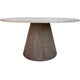 Kohl Dining Table Ivory Brown Caramel Mango Wood Round 59 Inch BM332145
