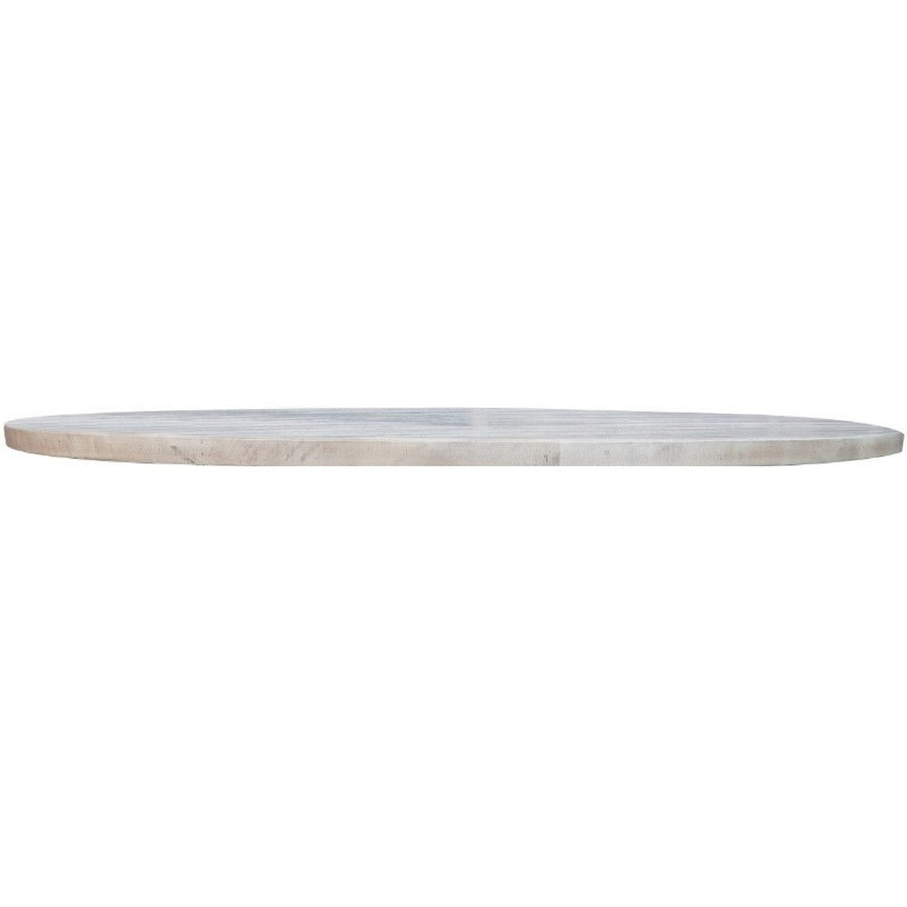 Kohl Dining Table Ivory Brown Caramel Mango Wood Round 59 Inch BM332145
