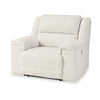 Ashley Dino Power Recliner Chair USB Ports and Block Arms White Polyester BM332155