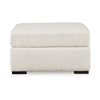 Ashley Akon Oversized Ottoman Modern Plush Ivory Polyester 39 Inch Square BM332156