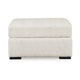 Ashley Akon Oversized Ottoman Modern Plush Ivory Polyester 39 Inch Square BM332156