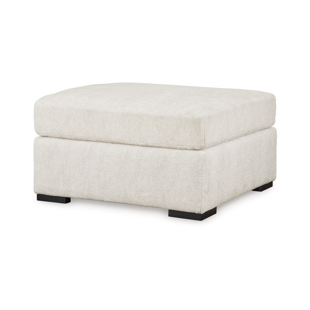 Ashley Akon Oversized Ottoman Modern Plush Ivory Polyester 39 Inch Square BM332156