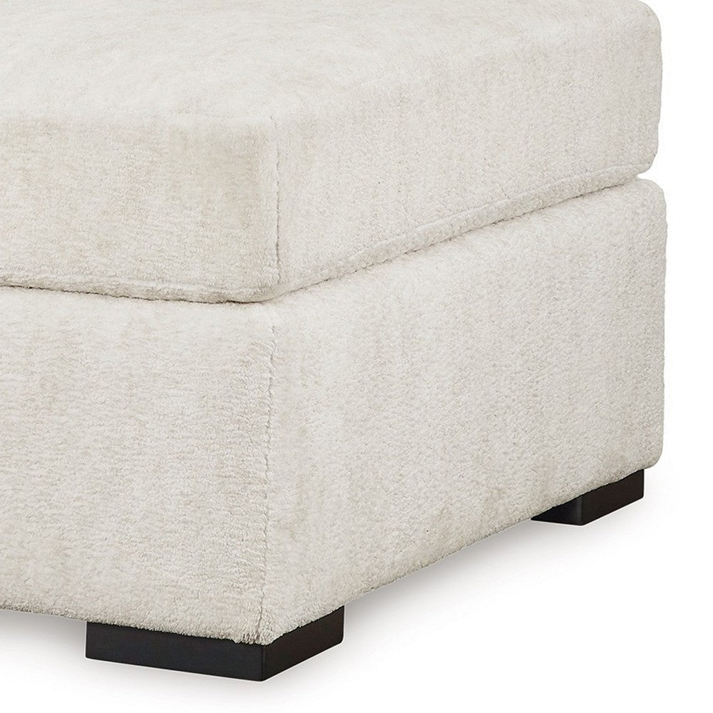 Ashley Akon Oversized Ottoman Modern Plush Ivory Polyester 39 Inch Square BM332156