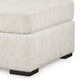 Ashley Akon Oversized Ottoman Modern Plush Ivory Polyester 39 Inch Square BM332156