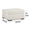 Ashley Akon Oversized Ottoman Modern Plush Ivory Polyester 39 Inch Square BM332156