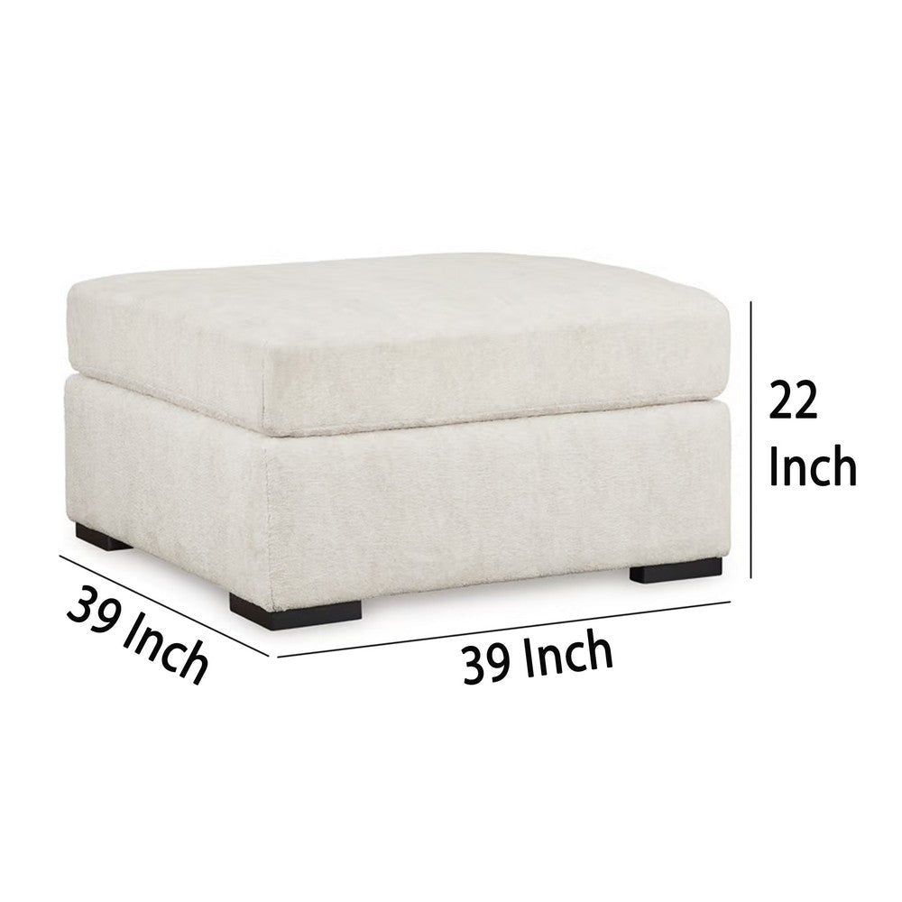 Ashley Akon Oversized Ottoman Modern Plush Ivory Polyester 39 Inch Square BM332156