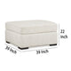 Ashley Akon Oversized Ottoman Modern Plush Ivory Polyester 39 Inch Square BM332156