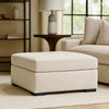 Ashley Akon Oversized Ottoman, Modern Plush Ivory Polyester 39 Inch Square