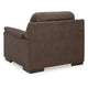 Ashley Danie Accent Chair Pillow Arms Jumbo Stitch Tufted Brown Faux Leather BM332157