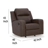 Ashley Livie Manual Rocker Recliner Chair Dark Brown Gray Faux Leather BM332162