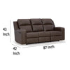 Ashley Livie Manual Recliner Sofa USB Table 87in Brown Gray Faux Leather