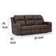 Ashley Livie Manual Recliner Sofa USB Table 87in Brown Gray Faux Leather