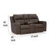 Ashley Livie Manual Recliner Loveseat Console Brown Gray Faux Leather 77in BM332164