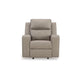 Ashley Livie Manual Rocker Recliner Chair Cupholder Beige Gray Faux Leather BM332165