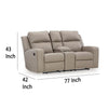 Ashley Livie Manual Recliner Loveseat Console Beige Gray Faux Leather 77in BM332167