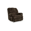 Ashley Mikey Manual Recliner Chair Zero Wall Dark Brown Polyester Velvet