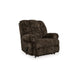 Ashley Mikey Manual Recliner Chair Zero Wall Dark Brown Polyester Velvet