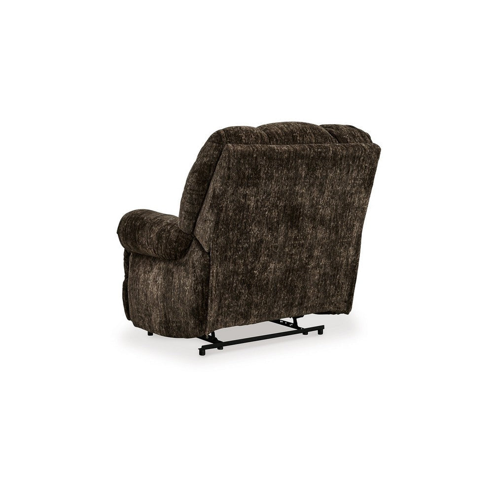 Ashley Mikey Manual Recliner Chair Zero Wall Dark Brown Polyester Velvet