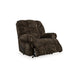 Ashley Mikey Manual Recliner Chair, Zero Wall, Dark Brown Polyester Velvet