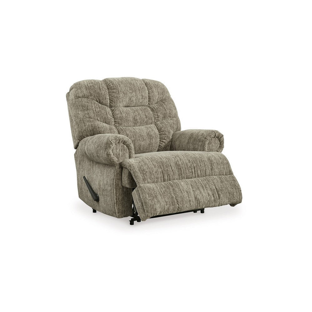 Ashley Mikey Manual Recliner Chair, Zero Wall, Plush Taupe Polyester Velvet