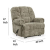 Ashley Mikey Manual Recliner Chair Zero Wall Plush Taupe Polyester Velvet BM332169