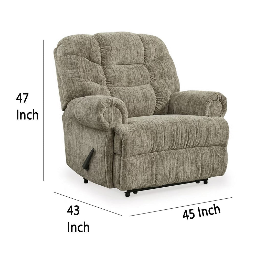 Ashley Mikey Manual Recliner Chair Zero Wall Plush Taupe Polyester Velvet BM332169