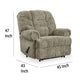 Ashley Mikey Manual Recliner Chair Zero Wall Plush Taupe Polyester Velvet BM332169