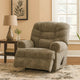 Ashley Mikey Manual Recliner Chair, Zero Wall, Plush Taupe Polyester Velvet