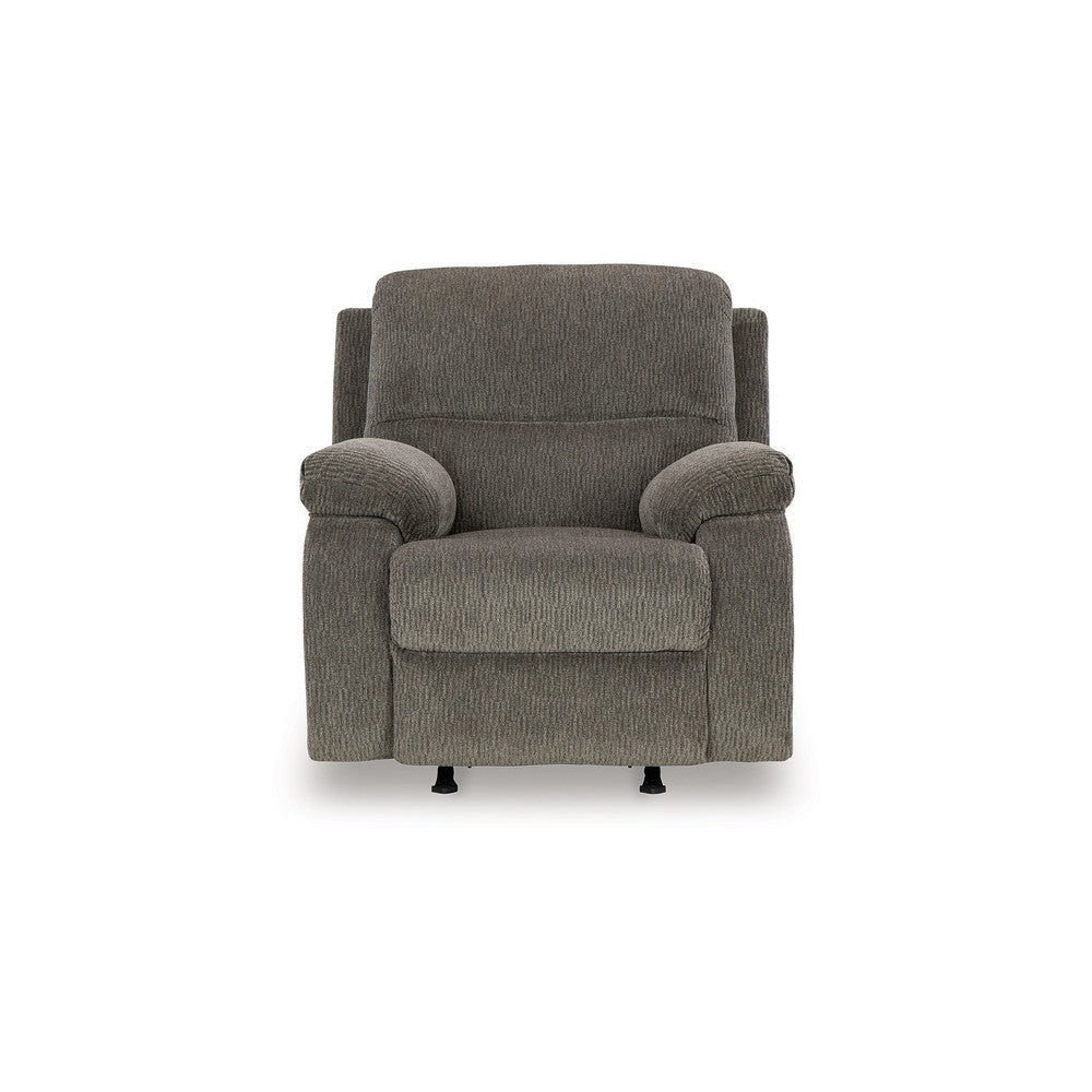 Ashley Lyla Manual Rocker Recliner Chair Bustle Back Brindle Gray Polyester BM332173