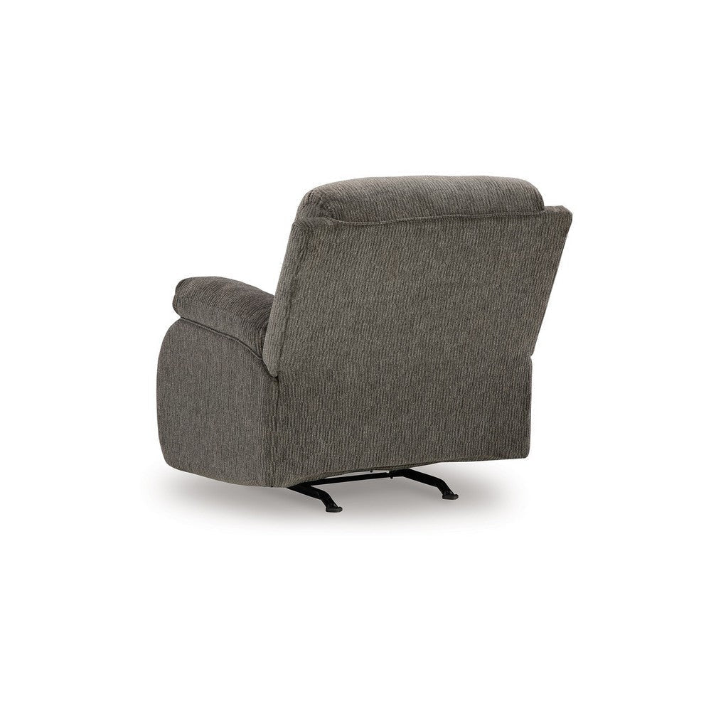 Ashley Lyla Manual Rocker Recliner Chair Bustle Back Brindle Gray Polyester BM332173