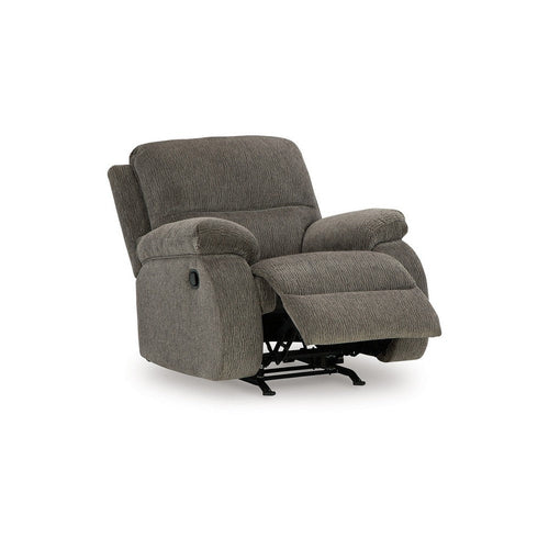Ashley Lyla Manual Rocker Recliner Chair, Bustle Back, Brindle Gray Polyester