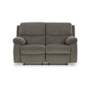 Ashley Lyla Manual Reclining Loveseat Bustle Back 61 Inch Gray Polyester BM332174