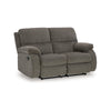 Ashley Lyla Manual Reclining Loveseat Bustle Back 61 Inch Gray Polyester BM332174