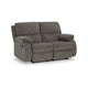 Ashley Lyla Manual Reclining Loveseat Bustle Back 61 Inch Gray Polyester BM332174