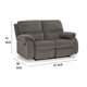 Ashley Lyla Manual Reclining Loveseat Bustle Back 61 Inch Gray Polyester BM332174