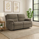 Ashley Lyla Manual Reclining Loveseat, Bustle Back, 61 Inch Gray Polyester