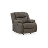 Ashley Perth Manual Rocker Recliner Chair Soft Foam Slate Gray Faux Leather BM332180