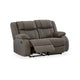 Ashley Perth Manual Reclining Loveseat, Foam, Slate Gray Faux Leather 61 Inch