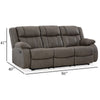 Ashley Perth Manual Recliner Sofa Gray Contrast Stitch Faux Leather 86 Inch BM332182